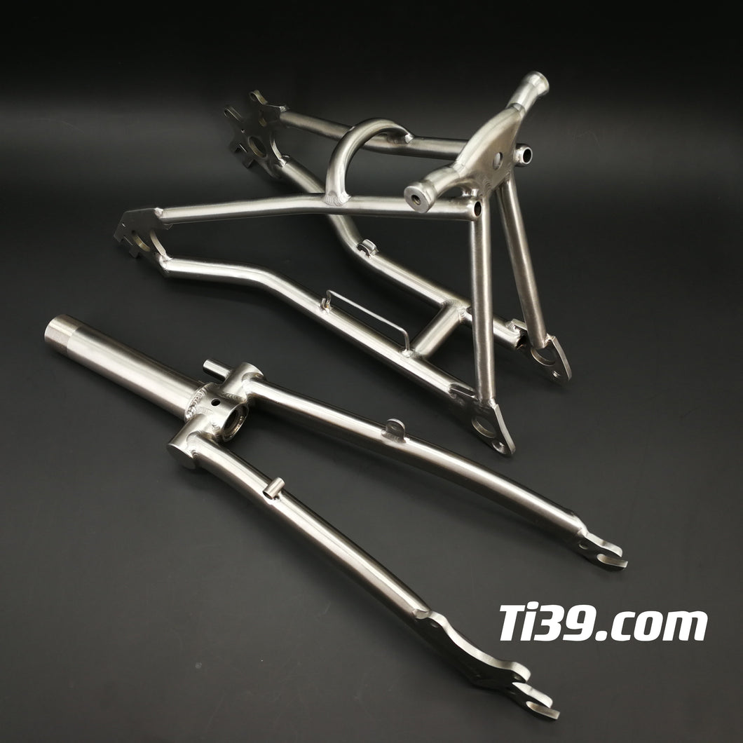 Titanium disk brake fork& Triangle  for 20”Brompton